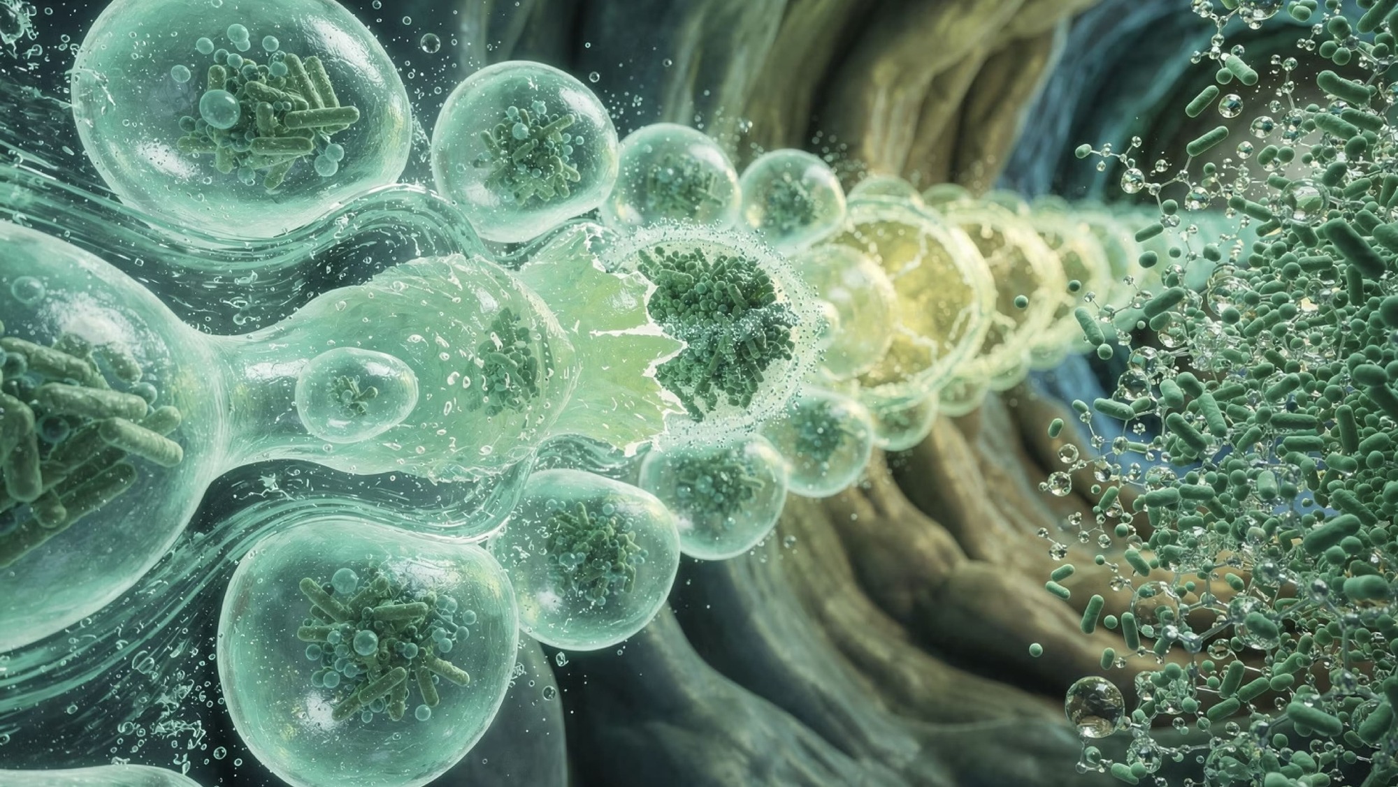 Red blood cells flowing