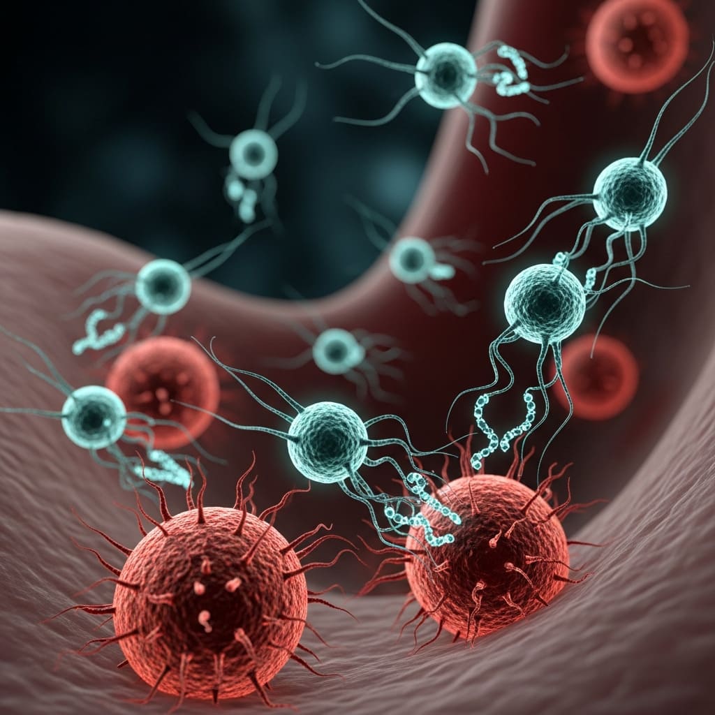 Bacteria and antimicrobial nanotechnology visualization
