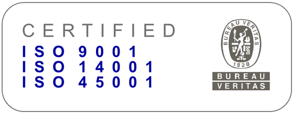 Bureau Veritas certified ISO 9001, ISO 14001 and ISO 45001